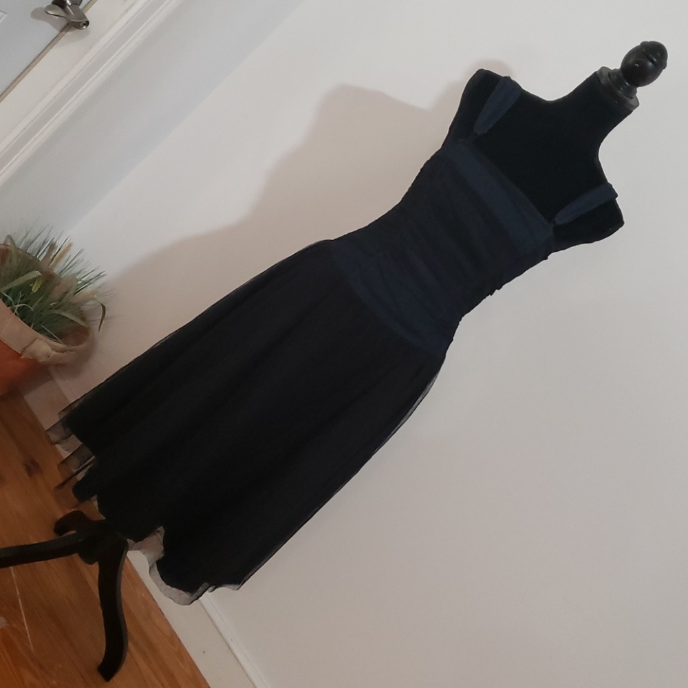 Vintage Denim under Black lace dress